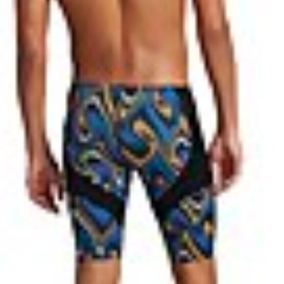 SPEEDO Men's Jammer Endurance+ Solid Competition Swimsuit Sz 34 Team Blue Gold - Picture 5 of 7